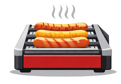 Rollergrills in a convenience store
