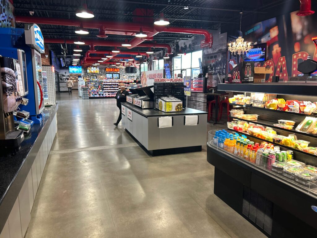 Convenience store foodservice area with MTF Cabinetry™, PanelRak™ and integrated RollerGrill® setup