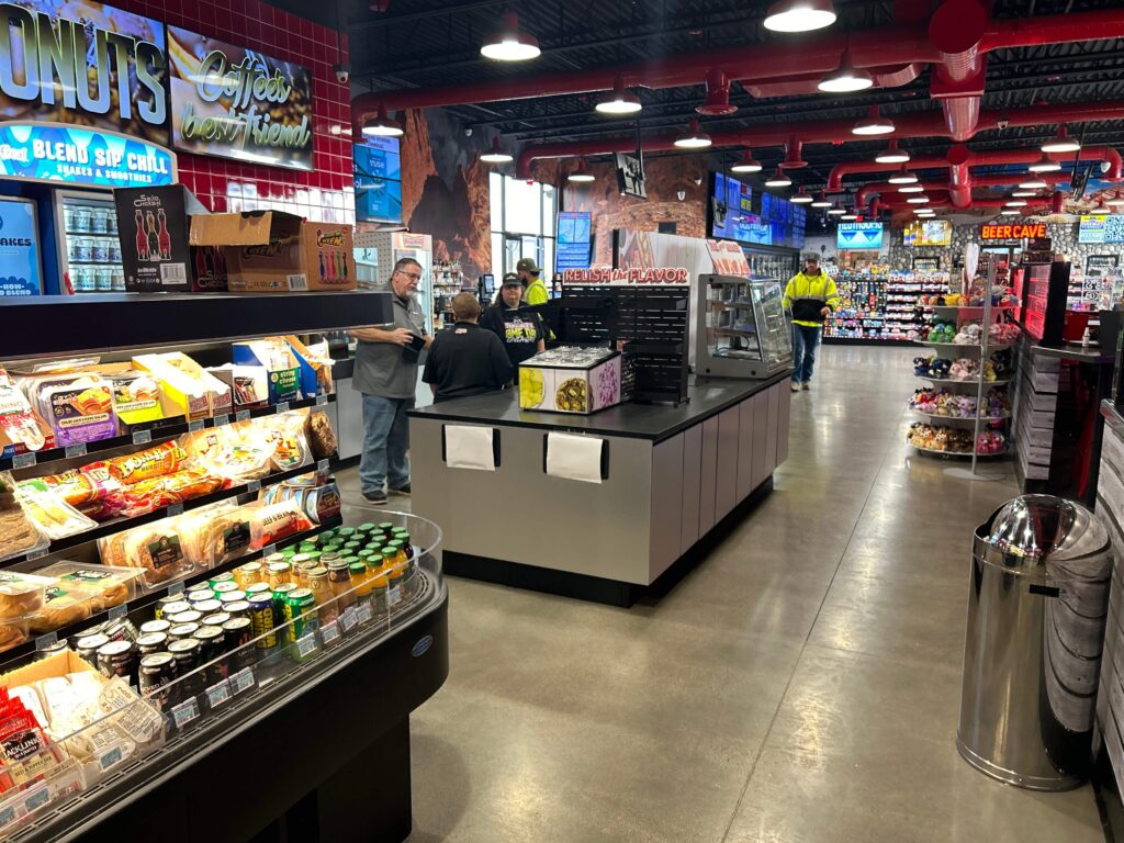 Convenience store foodservice island installation with MTF Cabinetry™ positioned within the store layout