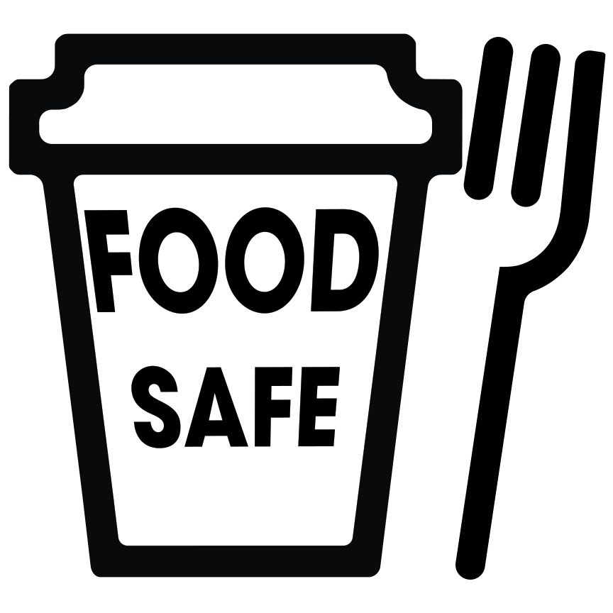 Food Safe icon to visualize that Modular Tube Frame (MTF) Cabinetry is NFS compliant