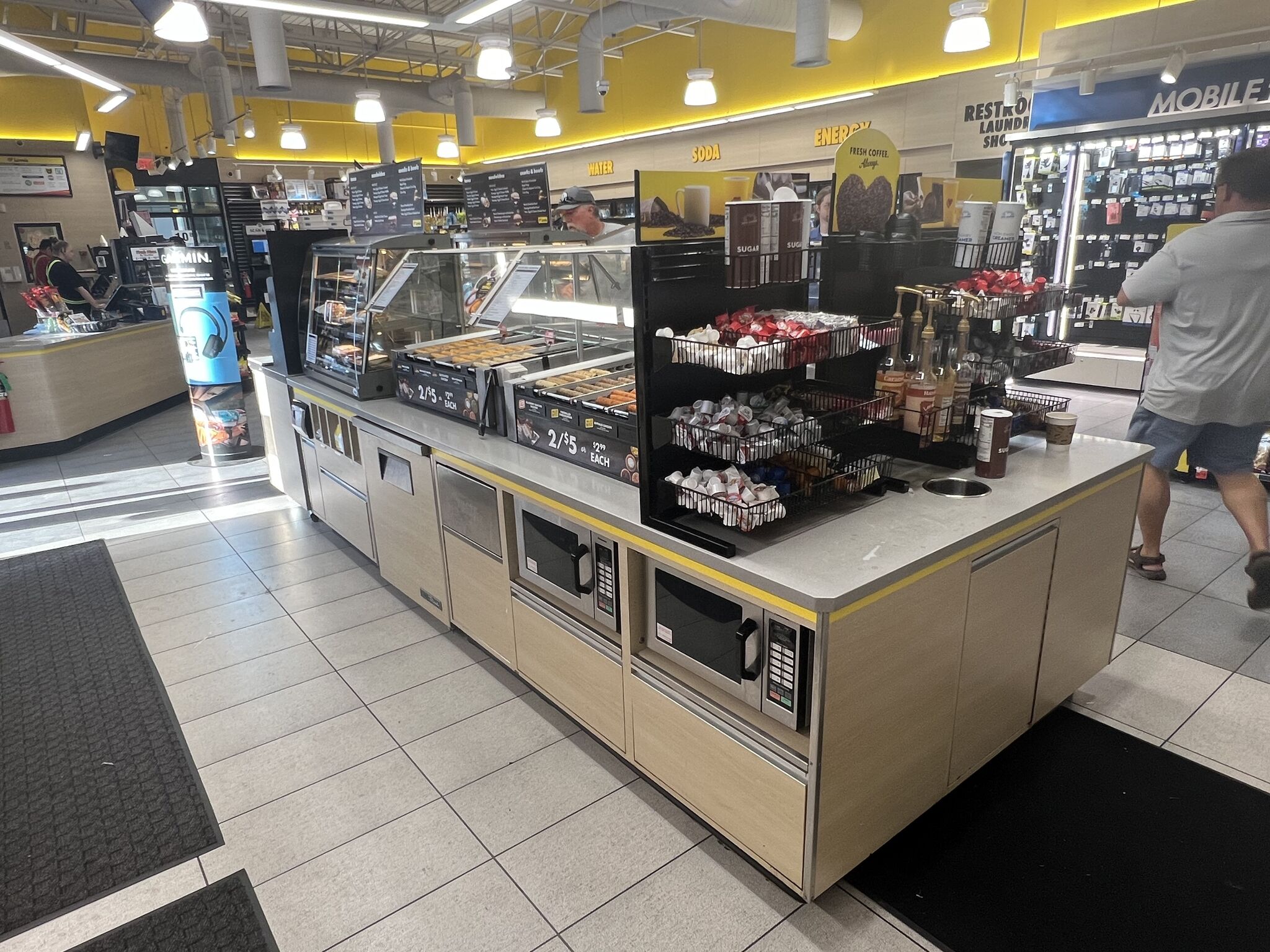 C-store foodservice concept with hot food equipment, merchandising and customer service areas