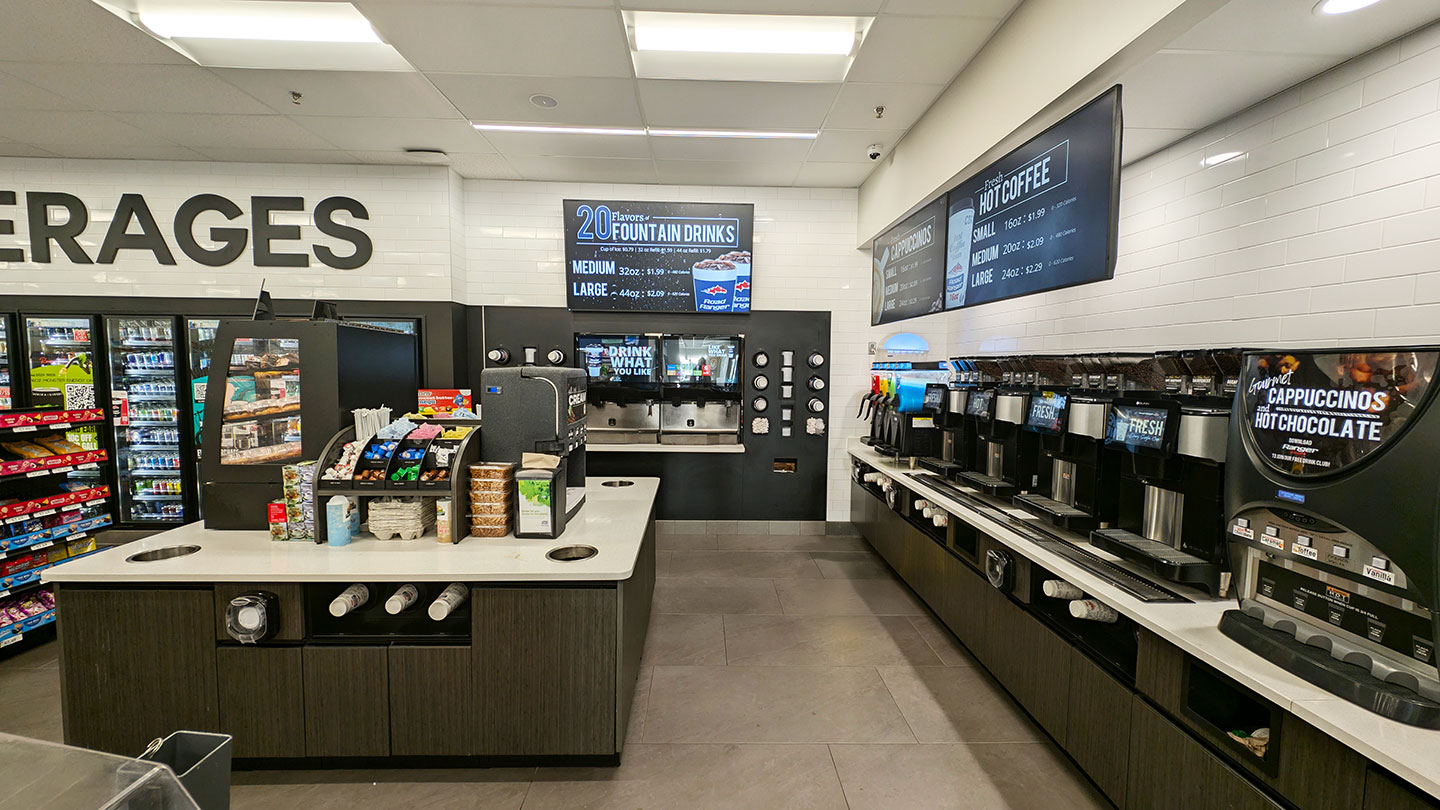 FCI MTF Cabinetry in a convenience store foodservice and beverage area