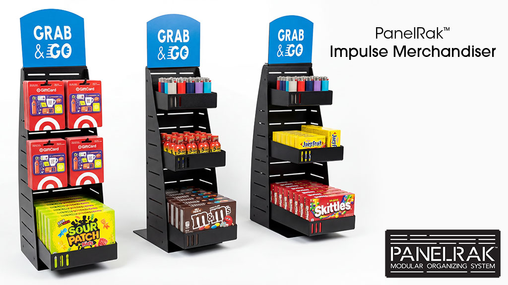PanelRak Impulse Merchandiser for quick sales at the register and transaction counter